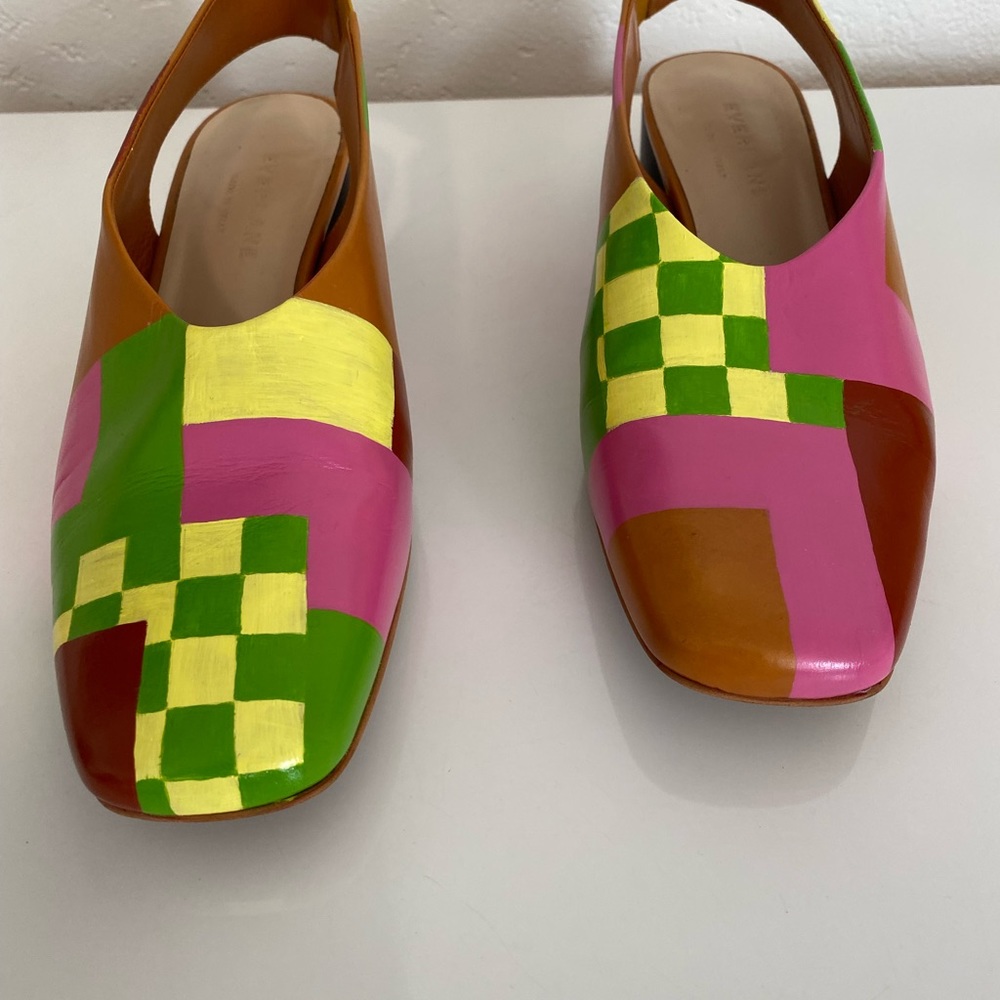 Everlane handpainted slingbacks in Color-Block Party - Picture 6 of 7